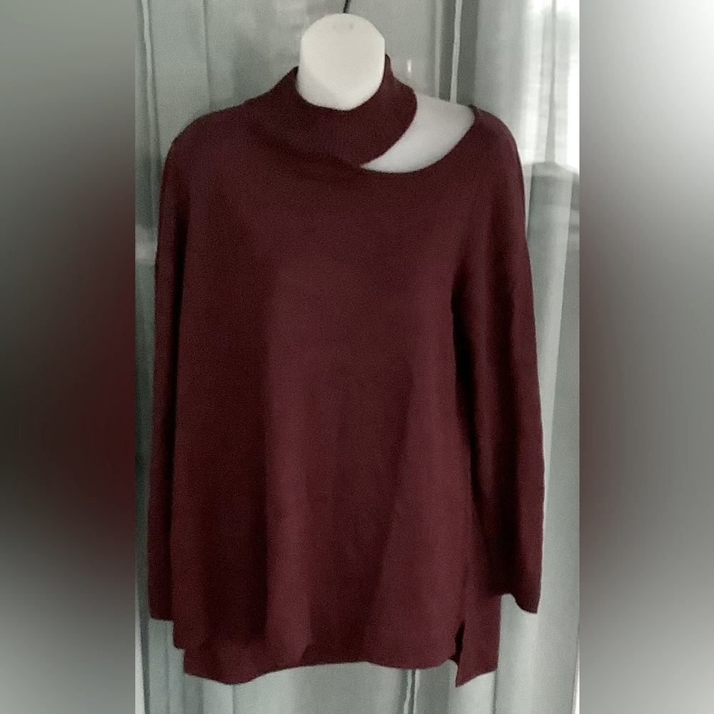 Colleen Lopez Cutout Mock Neck Sweater /Top